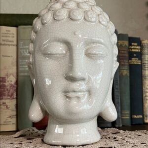 Crackle Glazed Large Buddha Head Statue